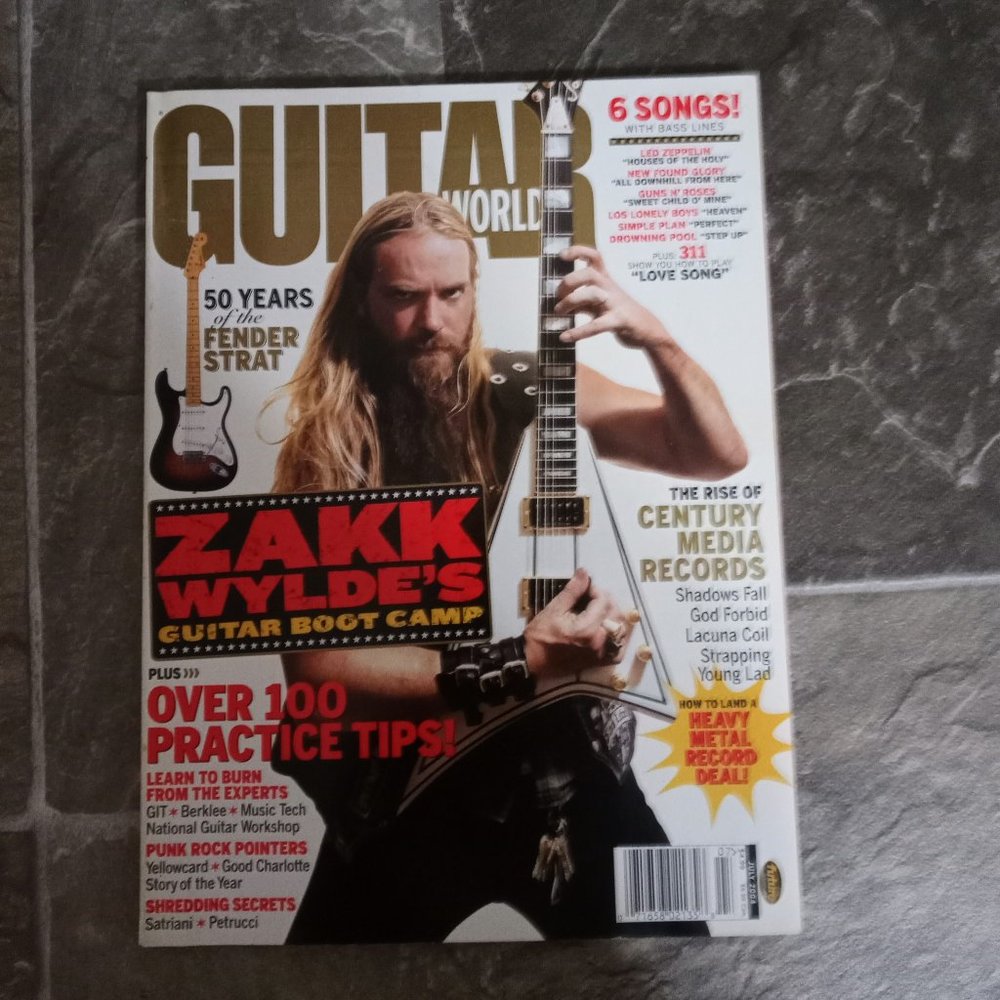 Guitar World Jul. 2004 Vol. 25 No. 7 Zakk Wylde's Guitar Boot Camp Magazine